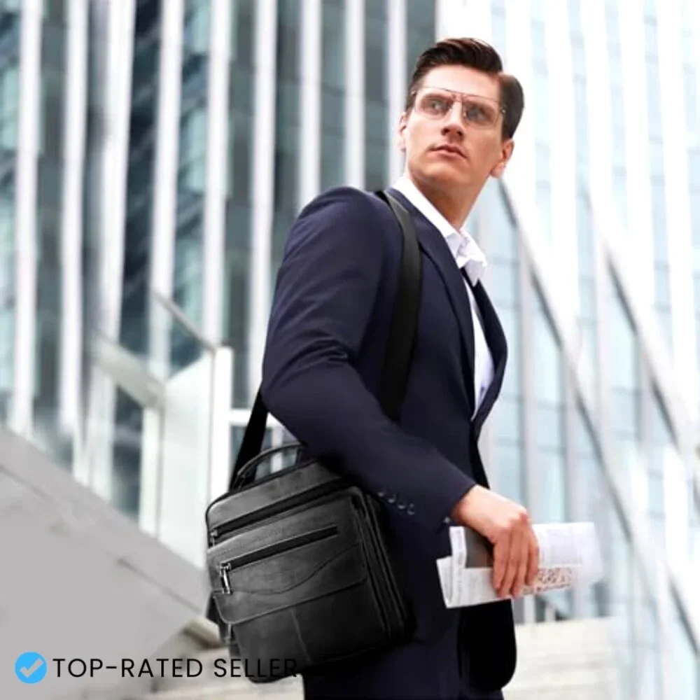 Genuine Leather Messenger Bag Crossbody Satchel Travel Shoulder Bag